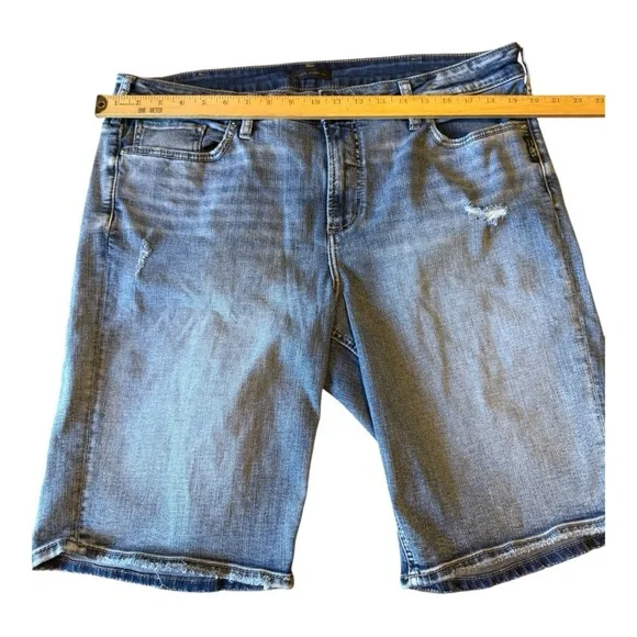 Silver Jeans Co Shorts Womens Sz 20 Avery Bermuda Blue Denim Mid Rise - Picture 11 of 14